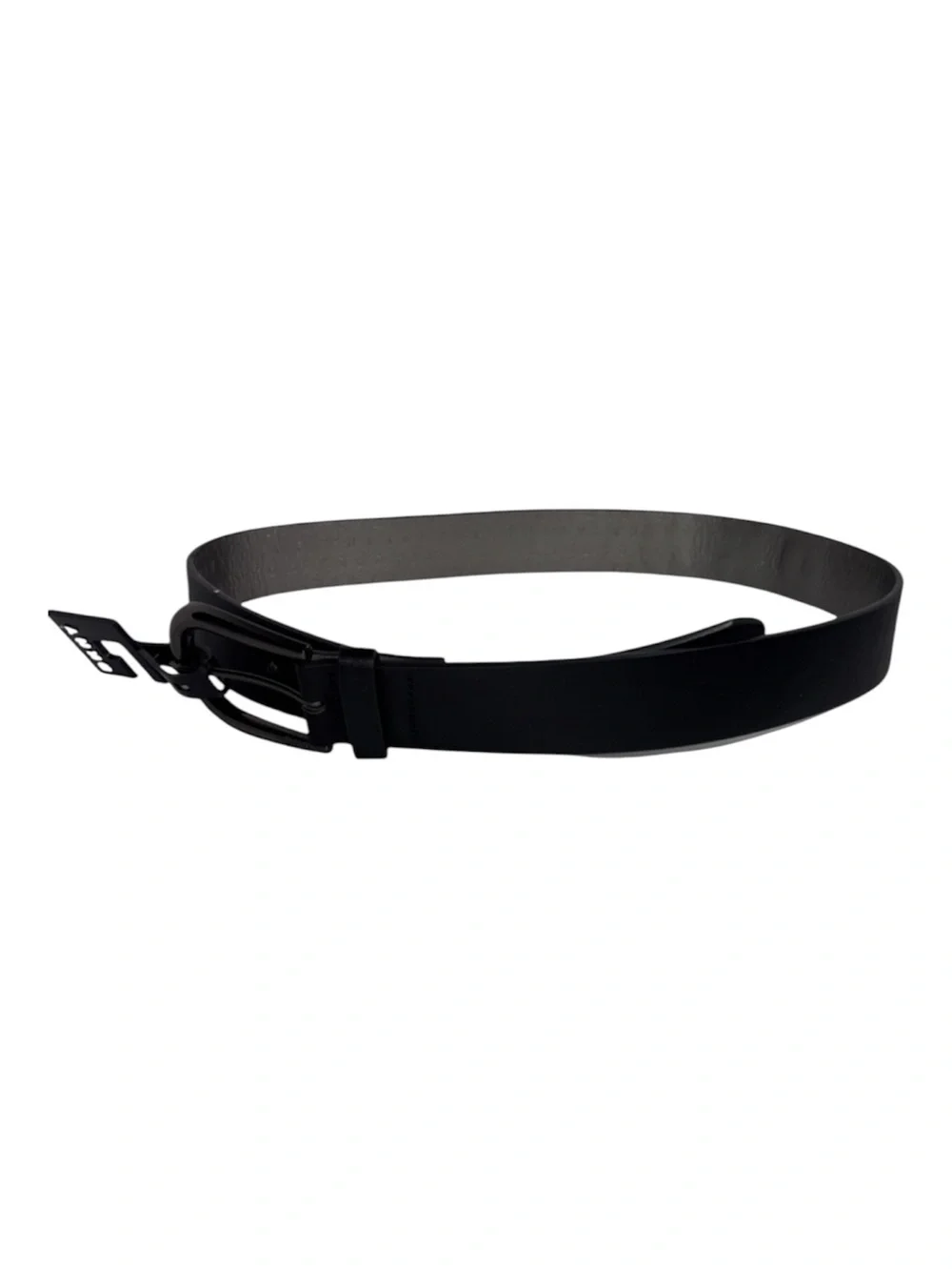 DKNY Belt Black Faux Leather Women’s Size Large Gunmetal Buckle